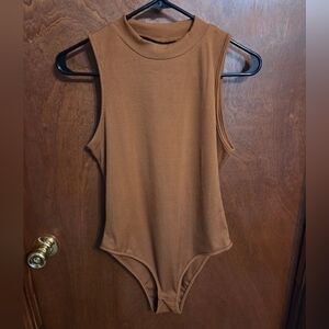 SHEIN Tan Sleeveless Bodysuit